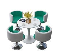 KIBONCY 4-Piece Round Table & Swivel Chair Set, Rounded Edge & Padded Chairs, 300 LBS Capacity & Waterproof Tabletop, for Office(B)