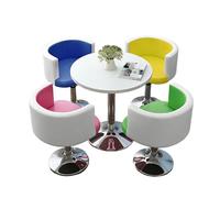 KIBONCY 4-Piece Round Table & Swivel Chair Set, Rounded Edge & Padded Chairs, 300 LBS Capacity & Waterproof Tabletop, for Office(I)