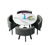 KIBONCY 5-Piece Round Dining Set,Modern Table and 4 Chairs, Easy Assembly & Low Maintenance Space-Saving for Kitchen Nooks & Condos(J)
