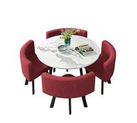 KIBONCY 5-Piece Round Dining Set,Modern Table and 4 Chairs, Easy Assembly & Low Maintenance Space-Saving for Kitchen Nooks & Condos(G)