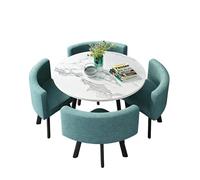 KIBONCY 5-Piece Round Dining Set,Modern Table and 4 Chairs, Easy Assembly & Low Maintenance Space-Saving for Kitchen Nooks & Condos(A)