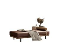 KIBONCY Accent Bench, Chaise Lounge Window Seat - Faux Leather with Cylindrical Pillow, Stable Metal Legs, Non-Slip Design, for Home Decor(B,170x40x42cm)