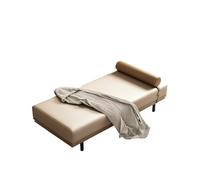 KIBONCY Accent Bench, Chaise Lounge Window Seat - Faux Leather with Cylindrical Pillow, Stable Metal Legs, Non-Slip Design, for Home Decor(D,170x60x42cm)