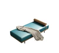 KIBONCY Accent Bench, Chaise Lounge Window Seat - Faux Leather with Cylindrical Pillow, Stable Metal Legs, Non-Slip Design, for Home Decor(E,160x45x42cm)