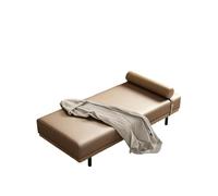 KIBONCY Accent Bench, Chaise Lounge Window Seat - Faux Leather with Cylindrical Pillow, Stable Metal Legs, Non-Slip Design, for Home Decor(A,170x40x42cm)