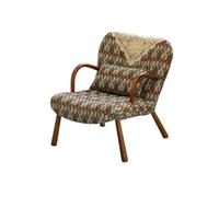 KIBONCY Accent Chair with Lamb Wool, Upholstered Faux Shearling Lounge Mid-Century Modern Armchair with Wood Frame for Bedroom Reading(C)