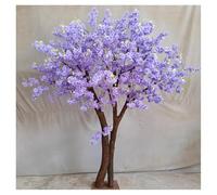 KIBONCY Albero di ciliegio artificiale a doppio tronco con fiori blu e viola alternati, squisiti alberi di piante simulati, for la decorazione di paesaggi fantasy(7mX6.5m)