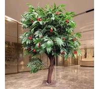 KIBONCY Albero di litchi artificiale, pianta verde artificiale su larga scala, decorazione for interni su larga scala in legno massello(3M)