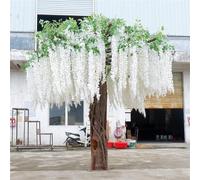 KIBONCY Albero di rododendro artificiale con simulazione del tronco reale Alberi in fiore di ciliegio Decorazione interna Modellazione dell'albero Centro commerciale Paesaggio Matrimonio(G,1.5M)