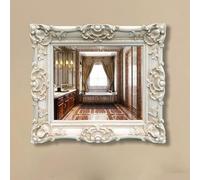 KIBONCY Antique Decorative Mirror, Small Vanity for Makeup Wall Decor Mirrors, for Entryway, Living Room(A,75x85cm)