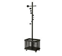 KIBONCY Appendiabiti con rotelle con cestello portaoggetti, appendiabiti autoportante con ruote, multi-gancio for ingresso, camera da letto, ufficio(B)