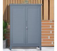 KIBONCY Armadietto Portaoggetti Da Esterno Impermeabile Con Ripiani Regolabili, Capannone Verticale Alto In Plastica, Capannone For Tutte Le Stagioni Con Serratura For Giardino(B)