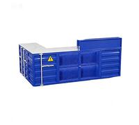 KIBONCY Banco reception industriale for contenitori a forma di L con portaoggetti in rete, bancone frontale in metallo resistente for ristorante, garage, birreria e boutique(H,200 * 50 * 105)