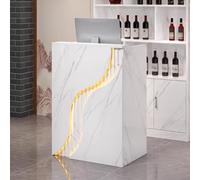 KIBONCY Bancone cassiere moderno e minimalista, piccolo bancone bar for la reception, for negozio di abbigliamento boutique, salone di bellezza(C,100cm)