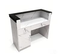 KIBONCY Bancone Reception Moderno Con Cassetto Chiudibile A Chiave E Armadietto Portaoggetti, Cassiere Al Dettaglio For Bar Commerciale For Negozio, Salone, Casa, Ufficio(H,80 * 50 * 100CM)