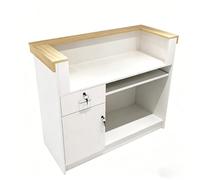 KIBONCY Bancone Reception Moderno Con Cassetto Chiudibile A Chiave E Armadietto Portaoggetti, Cassiere Al Dettaglio For Bar Commerciale For Negozio, Salone, Casa, Ufficio(C,120 * 50 * 100CM)