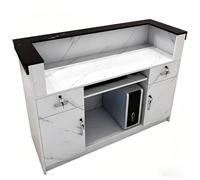KIBONCY Bancone Reception Moderno Con Cassetto Chiudibile A Chiave E Armadietto Portaoggetti, Cassiere Al Dettaglio For Bar Commerciale For Negozio, Salone, Casa, Ufficio(E,160 * 50 * 100CM)