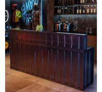 KIBONCY Bancone Reception, Tavolo Moderno Con Luce LED, Anteriore, Cassa In Legno For Hall, Saloni, Negozi Al Dettaglio, Uffici Domestici, Camere(A150CM)