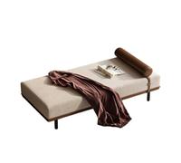 KIBONCY Bed End Bench with Cylindrical Pillow - Modern Accent Seat for Bedroom, Living Room, Entryway Sturdy Solid Wood Legs, Breathable Fabric(B,180x50x42cm)