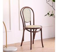 KIBONCY Bentwood Dining Chairs,Mid-Century Modern Rattan Kitchen Chair with Backrest, Armless Curved Wood Bistro Chair,for 70/75cm H Table(F)