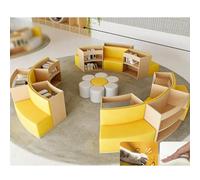 KIBONCY Biblioteca A Forma Di S Sala Lettura Della Scuola Libreria Combinata In Legno Massello A Arco, For Reception Dalla Semplice E Unica, Divano, Isola Dei Libri(P)