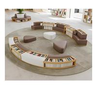 KIBONCY Biblioteca A Forma Di S Sala Lettura Della Scuola Libreria Combinata In Legno Massello A Arco, For Reception Dalla Semplice E Unica, Divano, Isola Dei Libri(O)