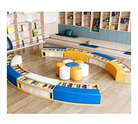 KIBONCY Biblioteca A Forma Di S Sala Lettura Della Scuola Libreria Combinata In Legno Massello A Arco, For Reception Dalla Semplice E Unica, Divano, Isola Dei Libri(M)