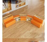 KIBONCY Biblioteca A Forma Di S Sala Lettura Della Scuola Libreria Combinata In Legno Massello A Arco, For Reception Dalla Semplice E Unica, Divano, Isola Dei Libri(E)