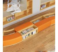 KIBONCY Biblioteca A Forma Di S Sala Lettura Della Scuola Libreria Combinata In Legno Massello A Arco, For Reception Dalla Semplice E Unica, Divano, Isola Dei Libri(C)