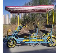 KIBONCY Bicicletta turistica a quattro ruote per più persone, bicicletta integrata genitore-figlio per attrazioni turistiche, a pedali, autoguidata(B)