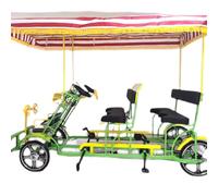 KIBONCY Bicicletta turistica a quattro ruote per più persone, bicicletta integrata genitore-figlio per attrazioni turistiche, a pedali, autoguidata(C)