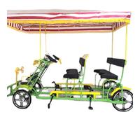 KIBONCY Bicicletta turistica a quattro ruote per più persone, bicicletta integrata genitore-figlio per attrazioni turistiche, a pedali, autoguidata(G)