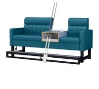 KIBONCY Billiard Hall Lounge Couch with Ottoman, Comfortable Upholstered Viewing Seat with Tempered Glass Side Table, Thick Cushion & Sturdy Frame(F)