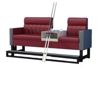 KIBONCY Billiard Hall Lounge Couch with Ottoman, Comfortable Upholstered Viewing Seat with Tempered Glass Side Table, Thick Cushion & Sturdy Frame(C)