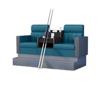 KIBONCY Billiard Hall Luxury Viewing Sofa, High-Density Sponge Cushion Lounge Couch with Sturdy Metal Legs, PU Leather Upholstered Pool Seating(H)