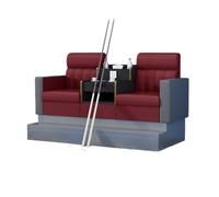 KIBONCY Billiard Hall Luxury Viewing Sofa, High-Density Sponge Cushion Lounge Couch with Sturdy Metal Legs, PU Leather Upholstered Pool Seating(J)