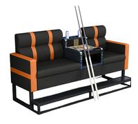 KIBONCY Billiard Room Sofa & Ottoman Set, Soft Upholstered Lounge Chair with Tempered Glass Side Table, Stylish Seating Solution for Home Game(A)