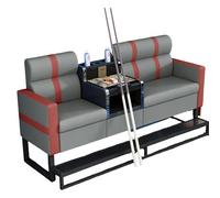 KIBONCY Billiard Room Sofa & Ottoman Set, Soft Upholstered Lounge Chair with Tempered Glass Side Table, Stylish Seating Solution for Home Game(G)