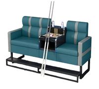 KIBONCY Billiard Room Sofa & Ottoman Set, Soft Upholstered Lounge Chair with Tempered Glass Side Table, Stylish Seating Solution for Home Game(C)