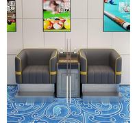 KIBONCY Billiard Spectator Sofa Set Thickened Cat Scratch Leather Pool Room Lounge Seating with Coffee Table Heavy-Duty Game Couch(I)