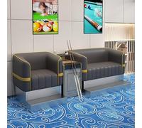 KIBONCY Billiard Spectator Sofa Set Thickened Cat Scratch Leather Pool Room Lounge Seating with Coffee Table Heavy-Duty Game Couch(J)