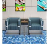 KIBONCY Billiard Spectator Sofa Set Thickened Cat Scratch Leather Pool Room Lounge Seating with Coffee Table Heavy-Duty Game Couch(E)