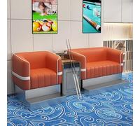 KIBONCY Billiard Spectator Sofa Set Thickened Cat Scratch Leather Pool Room Lounge Seating with Coffee Table Heavy-Duty Game Couch(B)