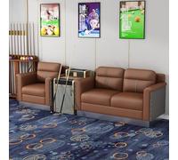 KIBONCY Billiards Hall Exclusive Sofa Booth Set, Faux Leather Spectator Seating, High-Grade Pool Room Leisure Chair with Drink Table(B)