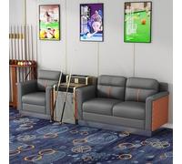 KIBONCY Billiards Hall Exclusive Sofa Booth Set, Faux Leather Spectator Seating, High-Grade Pool Room Leisure Chair with Drink Table(F)