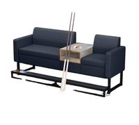 KIBONCY Billiards Room Dedicated Sofa & Chair Set, Faux Leather Spectator Seating with Cup Holders and Glass Side Table, Ideal for Game Rooms & Billiard Halls(M)