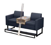 KIBONCY Billiards Room Dedicated Sofa & Chair Set, Faux Leather Spectator Seating with Cup Holders and Glass Side Table, Ideal for Game Rooms & Billiard Halls(E)