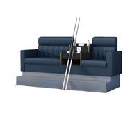 KIBONCY Billiards Room Heavy-Duty Sofas & Chairs Set, Thickened Leather Spectator Seating, High-End Pool Hall Viewing Lounge with Coffee Table(D)