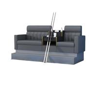 KIBONCY Billiards Room Heavy-Duty Sofas & Chairs Set, Thickened Leather Spectator Seating, High-End Pool Hall Viewing Lounge with Coffee Table(B)