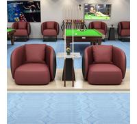 KIBONCY Billiards Room Premium Seating Set, Faux Leather Spectator Sofa with Storage Side Table for Competition & Game Halls(A)